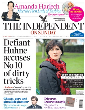 DES Daughter in the Independent on Sunday front cover image